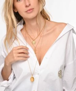 LES FÉLICITÉS Coffret Petit Médaillon Mat 7 Pierres De Protection -Boutique Gigi Clozeau lesfe look20230113 328