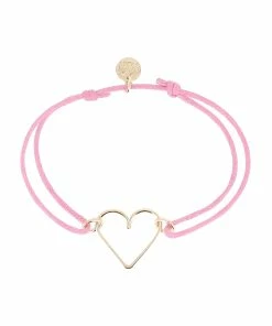 ATELIER PAULIN Bracelet Cœur Cordon Rose Gold Filled, AIDES