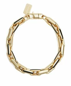 LAUREN RUBINSKI Bracelet Small Émail Noir Or Jaune
