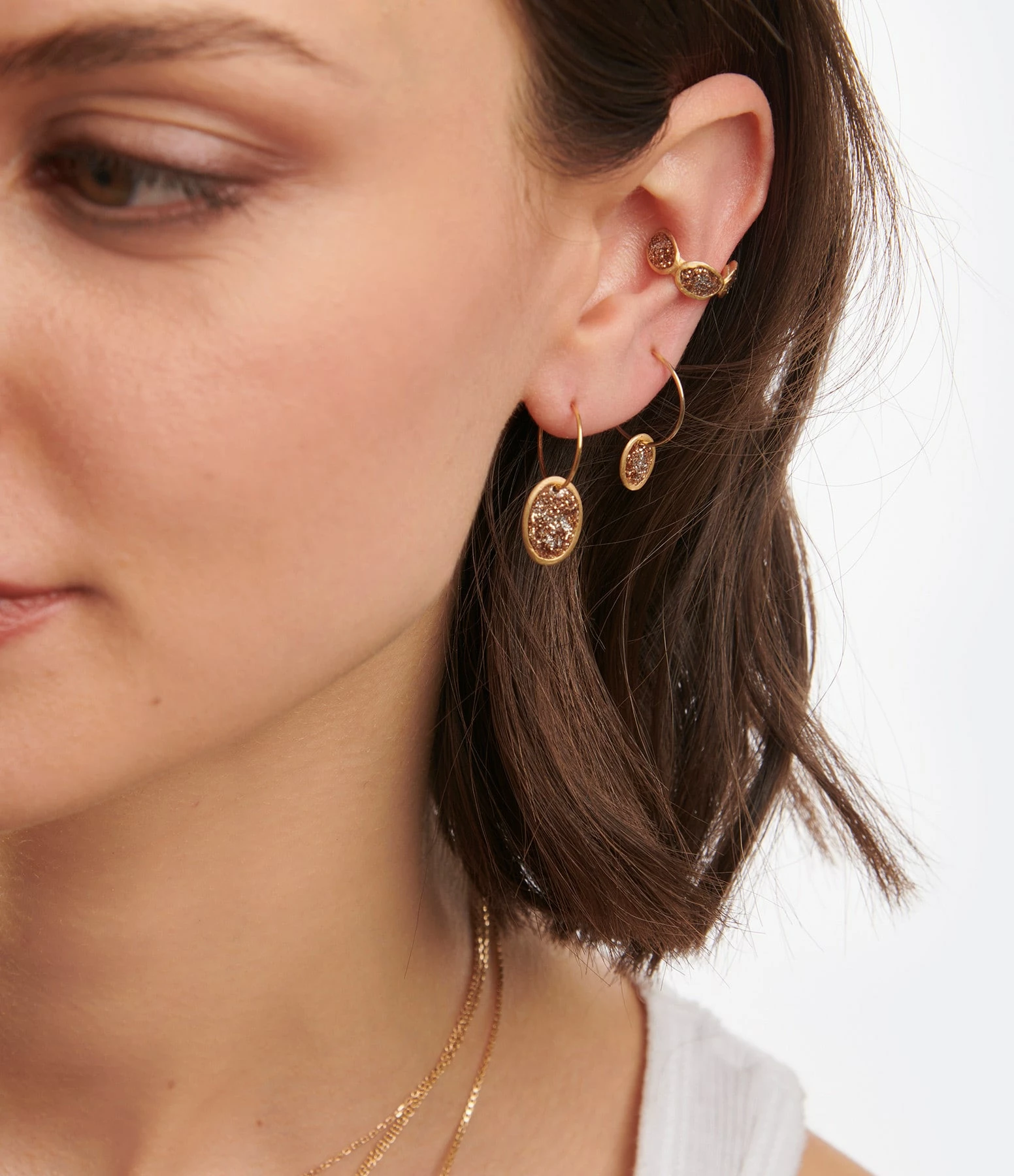 LSONGE Bijou D'oreille Éclat Argent Doré 4 LSONGE Bijou D'oreille Éclat Argent Doré – Image 2