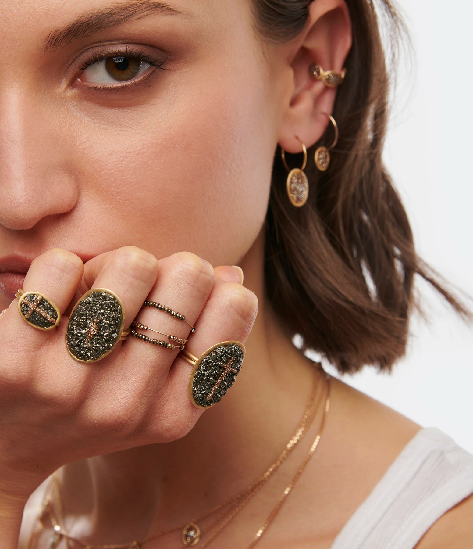 LSONGE Bague Lakota S Croix Pyrite Doré 4 LSONGE Bague Lakota S Croix Pyrite Doré – Image 2