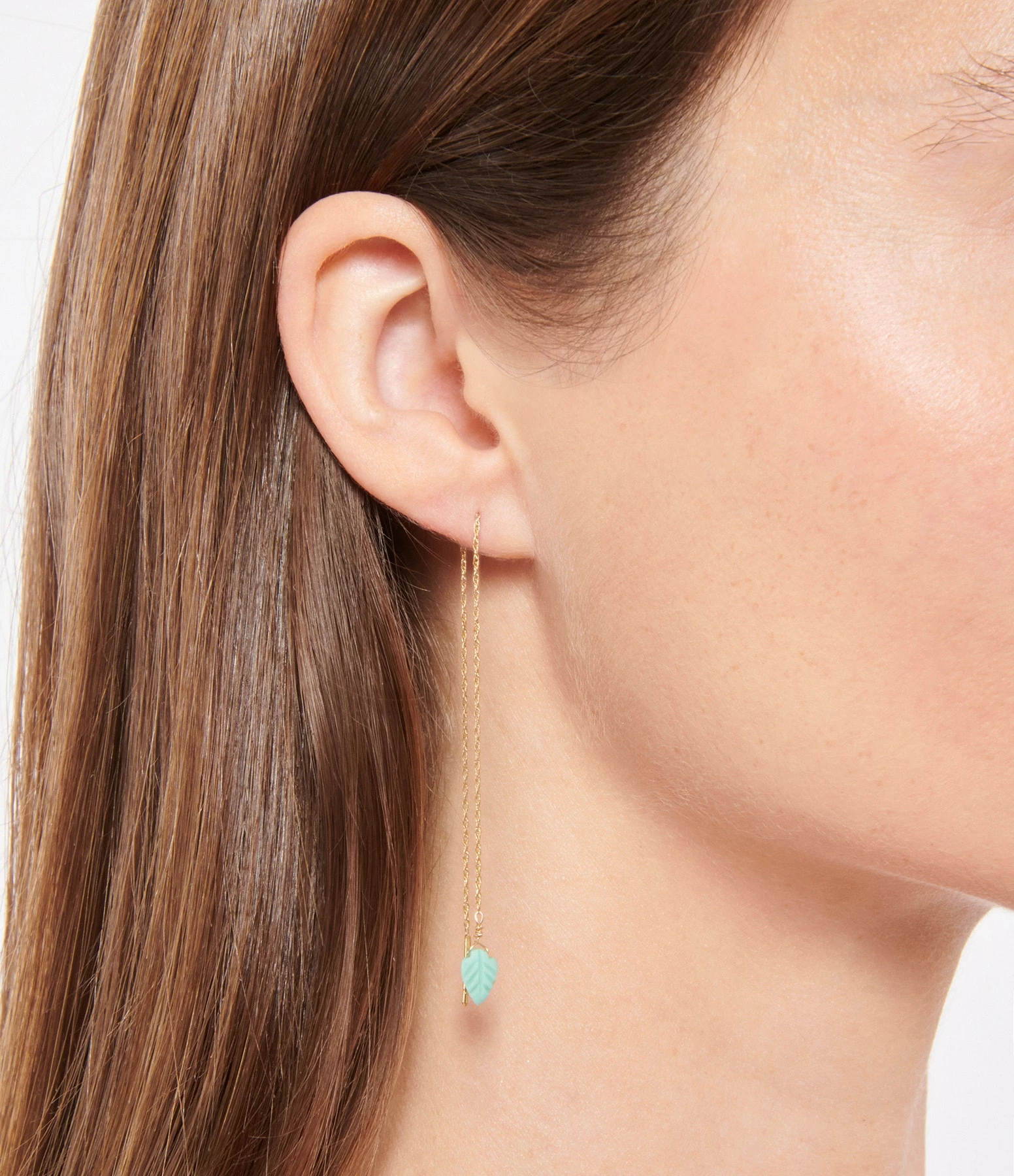 MON PRECIEUX GEM Boucle D'oreille Feuille Chaîne Longue Amazonite (vendue à L'unité) 5 MON PRECIEUX GEM Boucle D'oreille Feuille Chaîne Longue Amazonite (vendue à L'unité) – Image 3