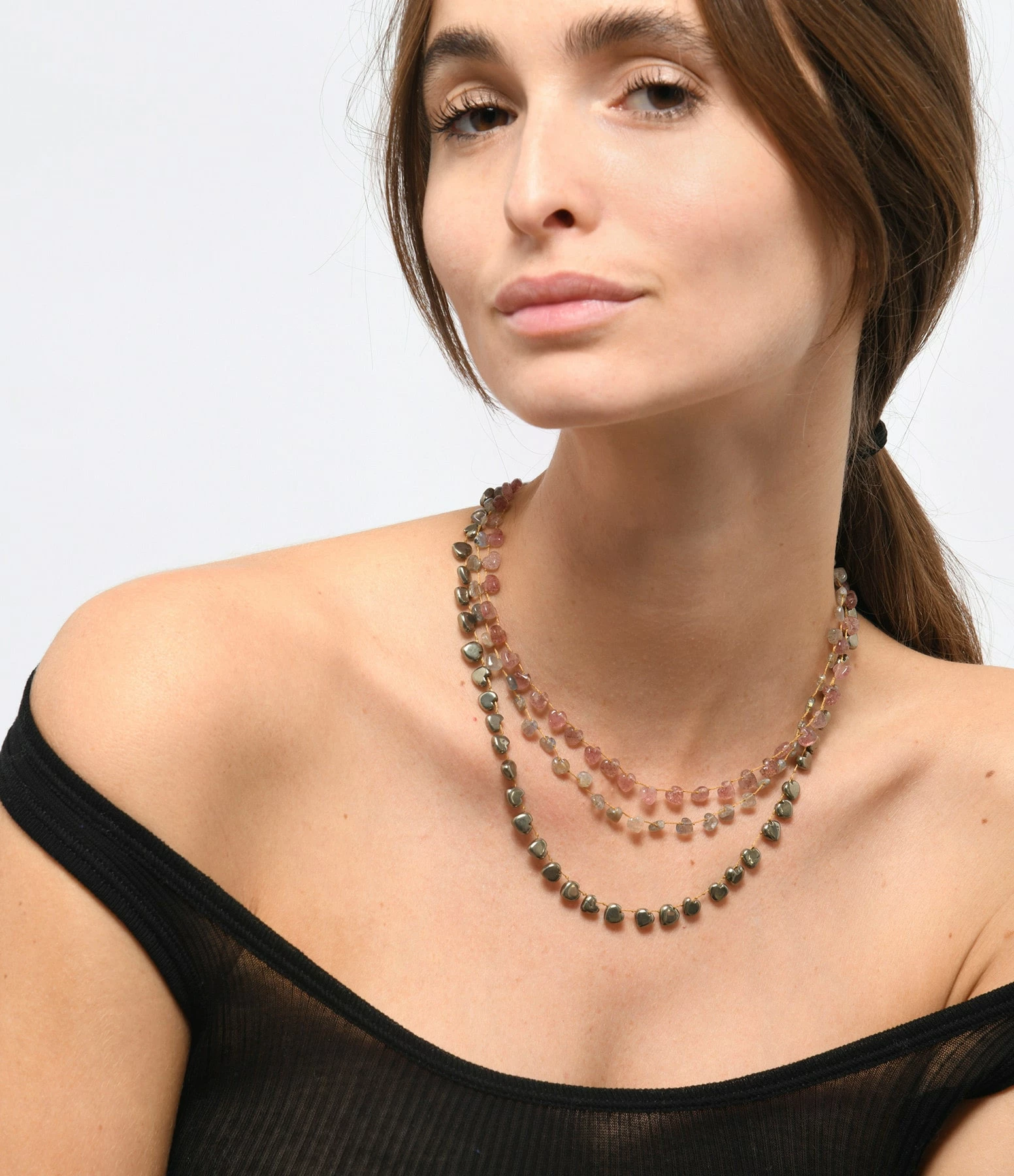 MON PRECIEUX GEM Collier Cœur Strawberry Quartz Rose – Image 3