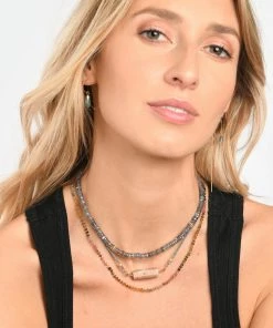 MON PRECIEUX GEM Collier Rolla Bolla Opale Cordon Gris -Boutique Gigi Clozeau mpgem look20221209 173