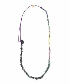 Alternative view of MON PRECIEUX GEM Bracelet 123 Tours Emeraude Saphir Cordon Violet