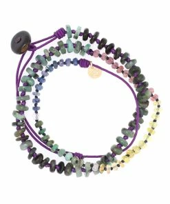 MON PRECIEUX GEM Bracelet 123 Tours Emeraude Saphir Cordon Violet 7 MON PRECIEUX GEM Bracelet 123 Tours Emeraude Saphir Cordon Violet -Boutique Gigi Clozeau mpgem53524 pck20230228 3
