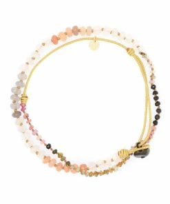 MON PRECIEUX GEM Bracelet 123 Tours Pierre De Lune Tourmaline Cordo