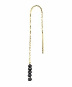 MON PRECIEUX GEM Boucle D'oreille Courte Rand Onyx (vendue à L'unité)
