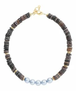 VADI JEWELS Collier Gaby Coquillage Perles Cristal Bleu