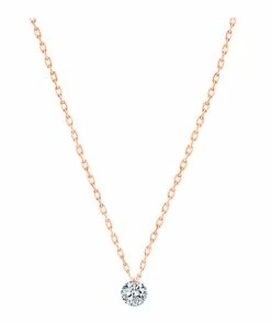 LA BRUNE & LA BLONDE Collier 360° Diamant Brillant 0,10 Or Rose