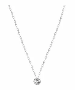 LA BRUNE & LA BLONDE Collier 360° Diamant Brillant 0,10 Or Blanc