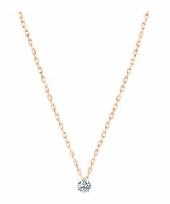 LA BRUNE & LA BLONDE Collier 360° Diamant Brillant 0,07 Or Rose