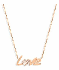NAVA JOAILLERIE Collier Love O Diamants Or Rose