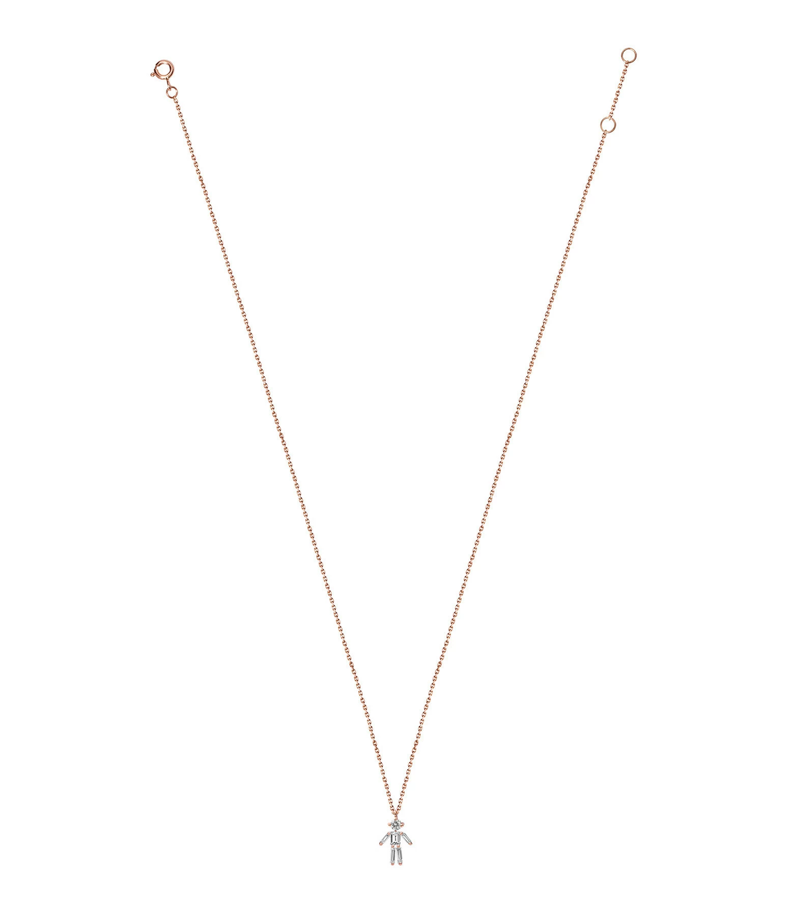 LITTLE ONES Collier Emblématique Garçon Or Rose Diamants – Image 2