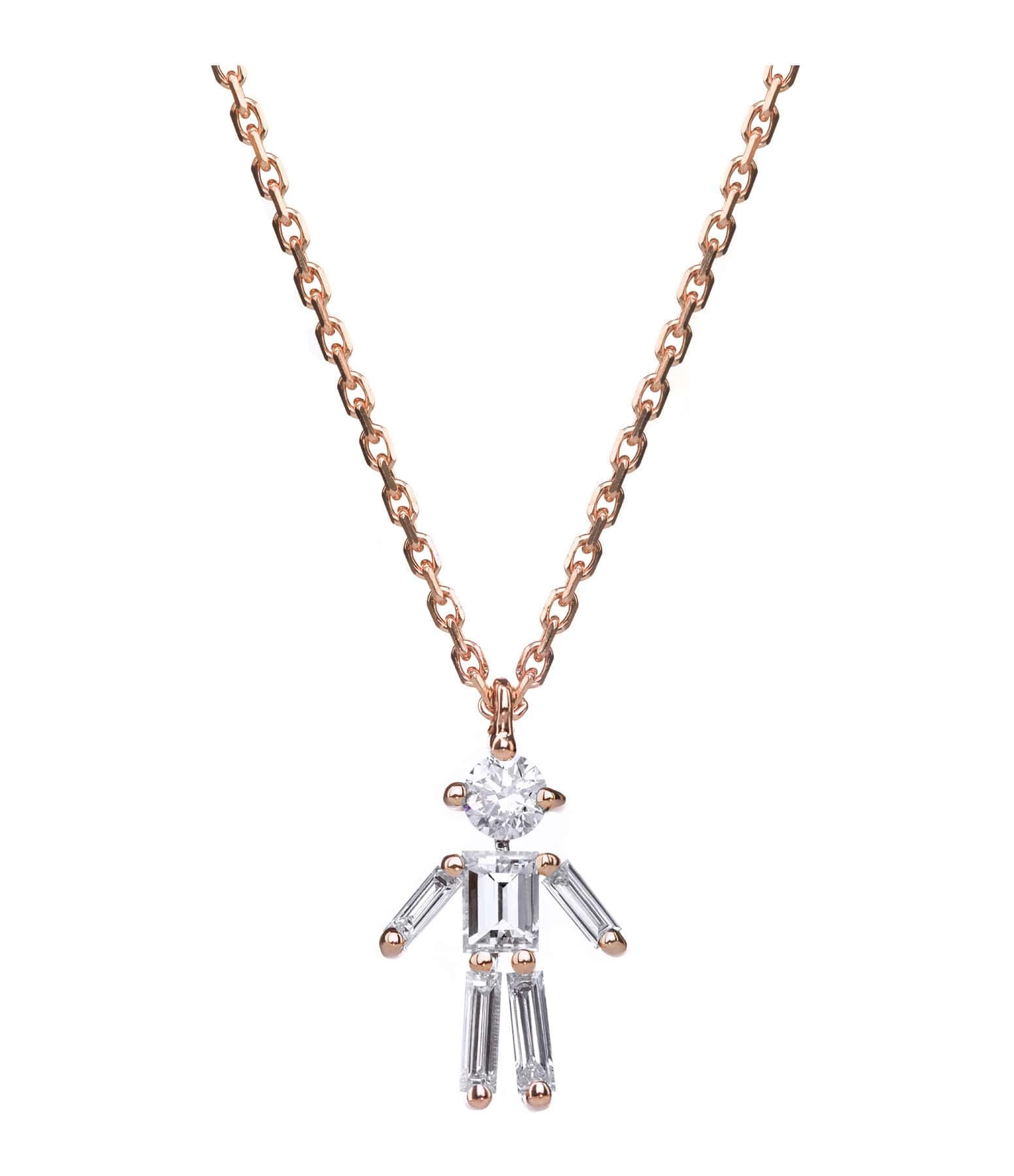LITTLE ONES Collier Emblématique Garçon Or Rose Diamants