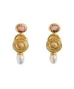 Pamela Love Boucles D'oreilles Paloma Pierres Doré