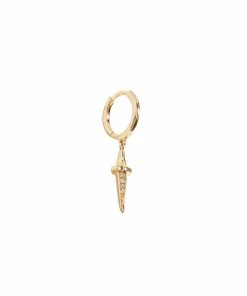 Pamela Love Mini Créole Dagger Diamants Or Jaune (vendue à L'unité)