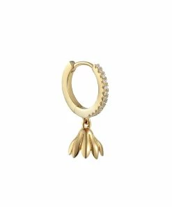 Pamela Love Mini Créole Anémone Diamants Or Jaune (vendue à L'unité)