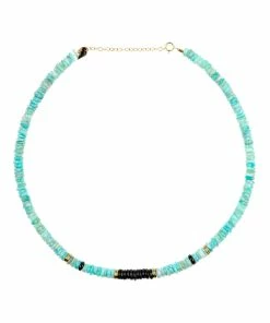 MON PRECIEUX GEM Collier Puka Amazonite Onyx