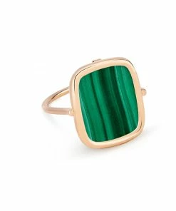 Ginette NY Bague Antique Malachite Or Rose