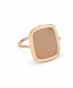 Ginette NY Bague Antique Pierre De Lune Or Rose