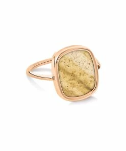 Ginette NY Bague Antique Jaspe Or Rose