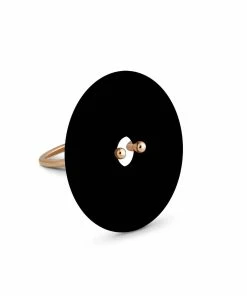 Ginette NY Bague Donut Large Onyx Or Rose