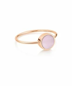 Ginette NY Bague Ever Mini Disc Or Rose Nacre Rose