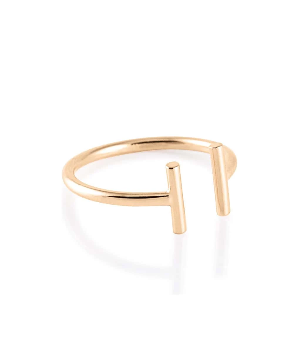 Ginette NY Bague Ouverte Or Rose 3 Ginette NY Bague Ouverte Or Rose
