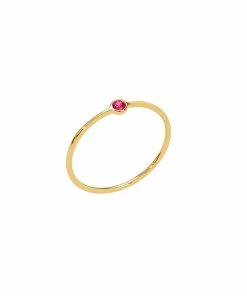 AND...PARIS Bague Memory Saphir Rose Fuchsia Or Jaune
