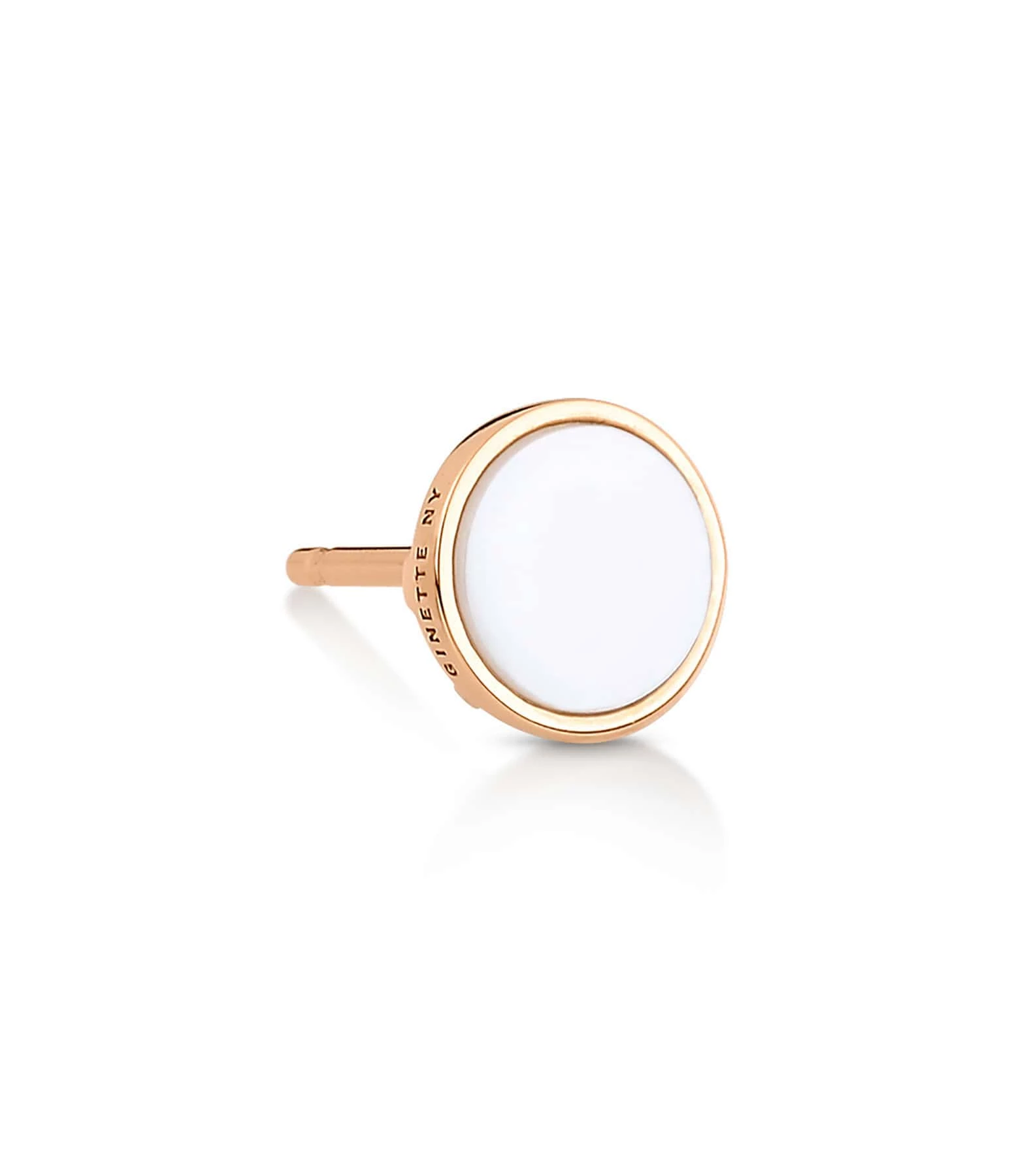 Ginette NY Boucle D'oreille Ever Disc Or Rose Agate Blanche (vendue à L'unité) 3 Ginette NY Boucle D'oreille Ever Disc Or Rose Agate Blanche (vendue à L'unité)