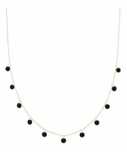 LA BRUNE & LA BLONDE Collier Polka Onyx Or Rose