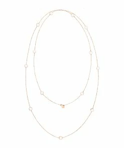 Ginette NY Sautoir Ever Double Agate Blanche Or Rose