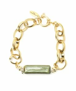 SHAKER JEWELS Bracelet Laya Céramique Argent Doré