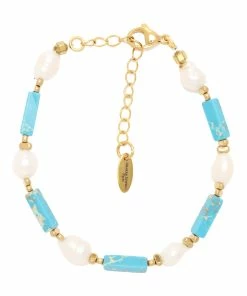 SHAKER JEWELS Bracelet Kami Turquoise Doré
