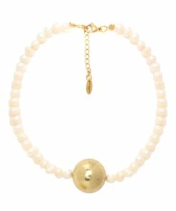 SHAKER JEWELS Collier Lenoya Perles Blanc Doré