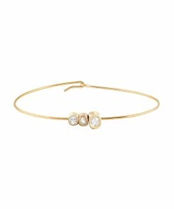 LSONGE Jonc Sublime 3 Pépites Émail Or