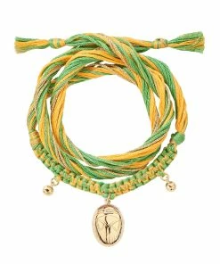 Aurélie Bidermann Bracelet Honolulu Charm Scarabée Vert Jaune