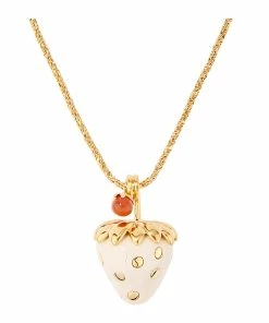 Aurélie Bidermann Sautoir Tabata Ivoire Cornaline