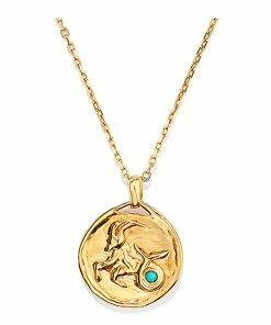 GOOSSENS PARIS Collier Talisman Mini Astro Bélier Turquoise