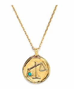 GOOSSENS PARIS Collier Talisman Mini Astro Balance Turquoise