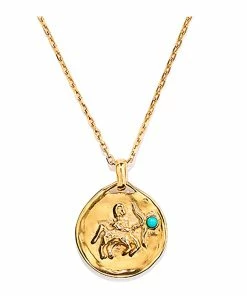 GOOSSENS PARIS Collier Talisman Mini Astro Sagittaire Turquoise