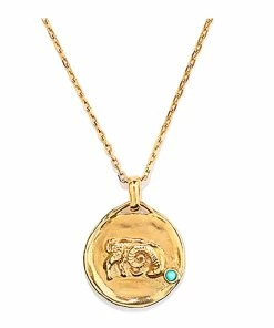 GOOSSENS PARIS Collier Talisman Mini Astro Capricorne Turquoise