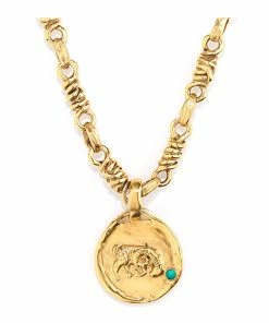 GOOSSENS PARIS Collier Talisman Astro Bélier Turquoise