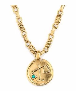 GOOSSENS PARIS Collier Talisman Astro Balance Turquoise