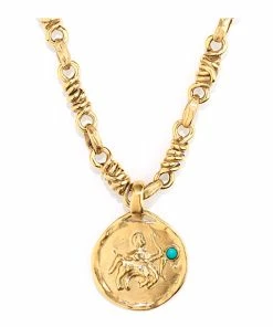 GOOSSENS PARIS Collier Talisman Astro Sagittaire Turquoise