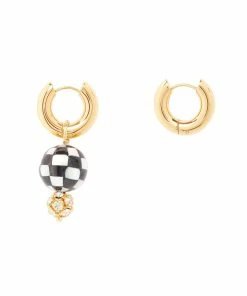 Timeless Pearly Créoles Mix & Match Damier Doré