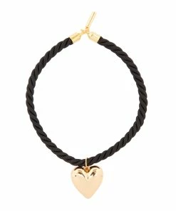 Timeless Pearly Collier Cœur Satin Noir