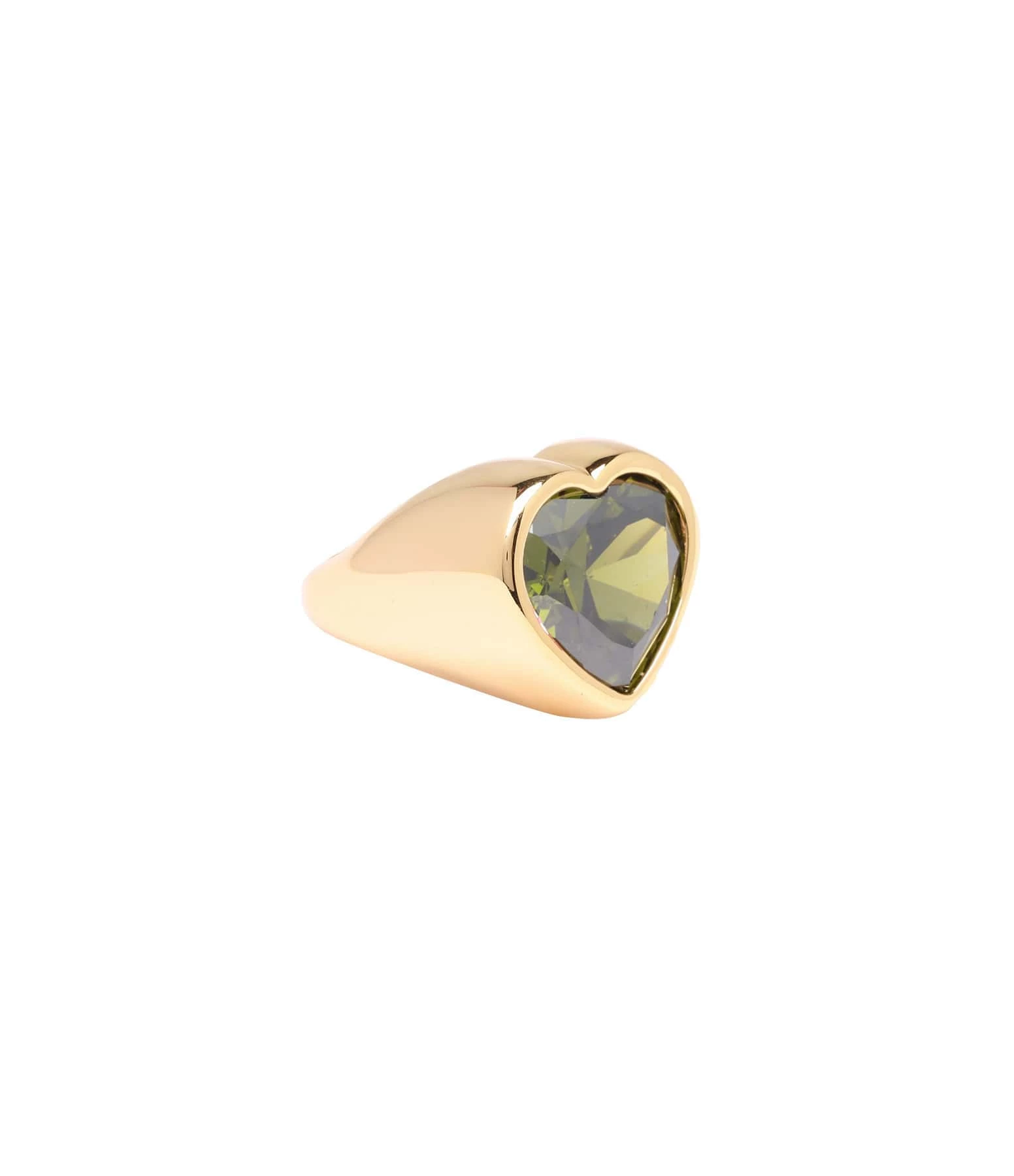 Timeless Pearly Bague Cœur Cristal Vert Doré 3 Timeless Pearly Bague Cœur Cristal Vert Doré