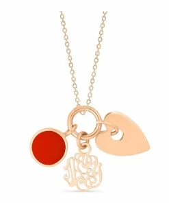 Ginette NY Collier Charms Corail Or Rose, Collection Twenty